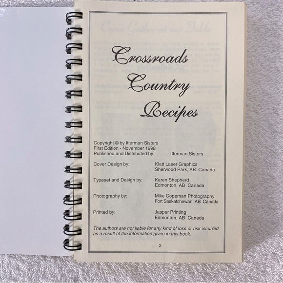 Vintage Atterman Sisters Crossroads Country Recipes How To BasicsCookbook - Picture 3 of 12